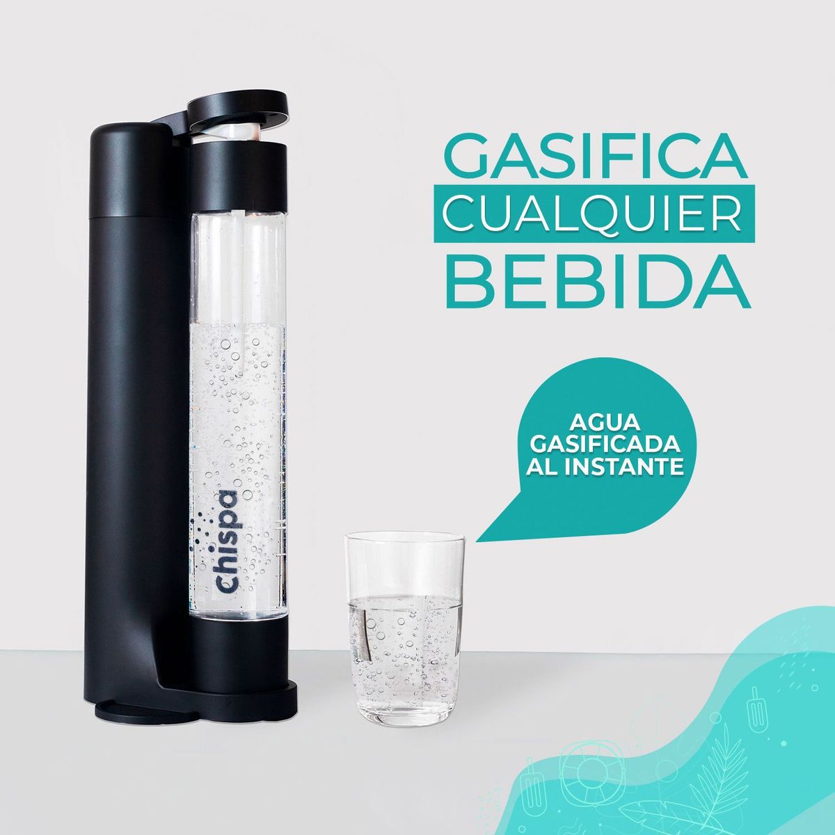 CHISPA - Chispa soda maker negro Gasificador de agua