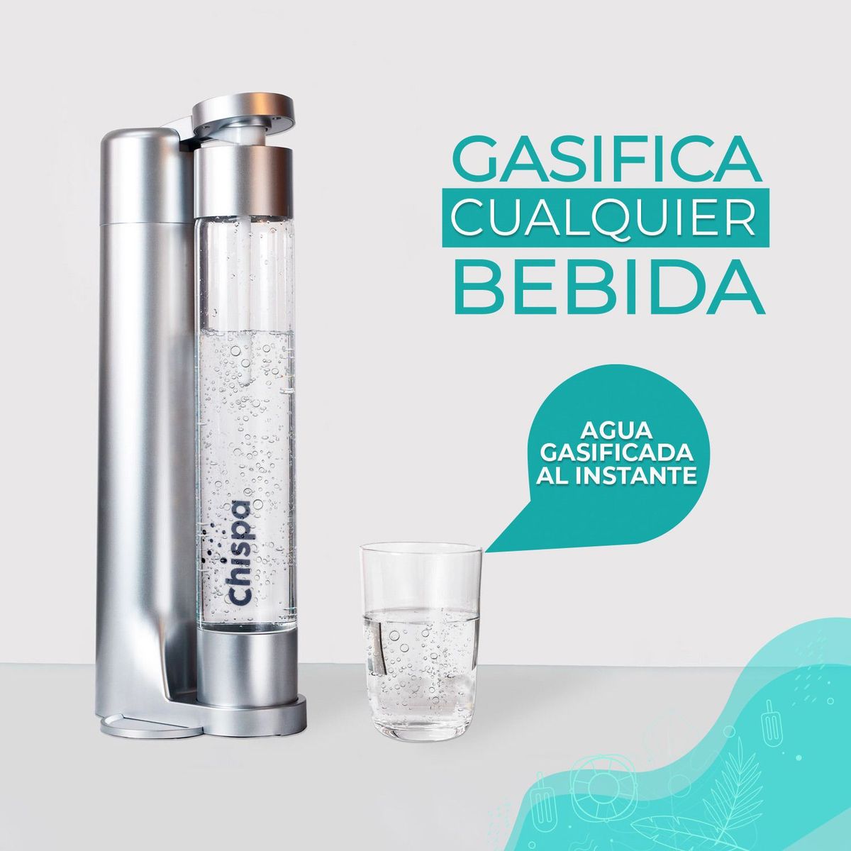 CHISPA - Chispa soda maker Plateado Gasificador de agua
