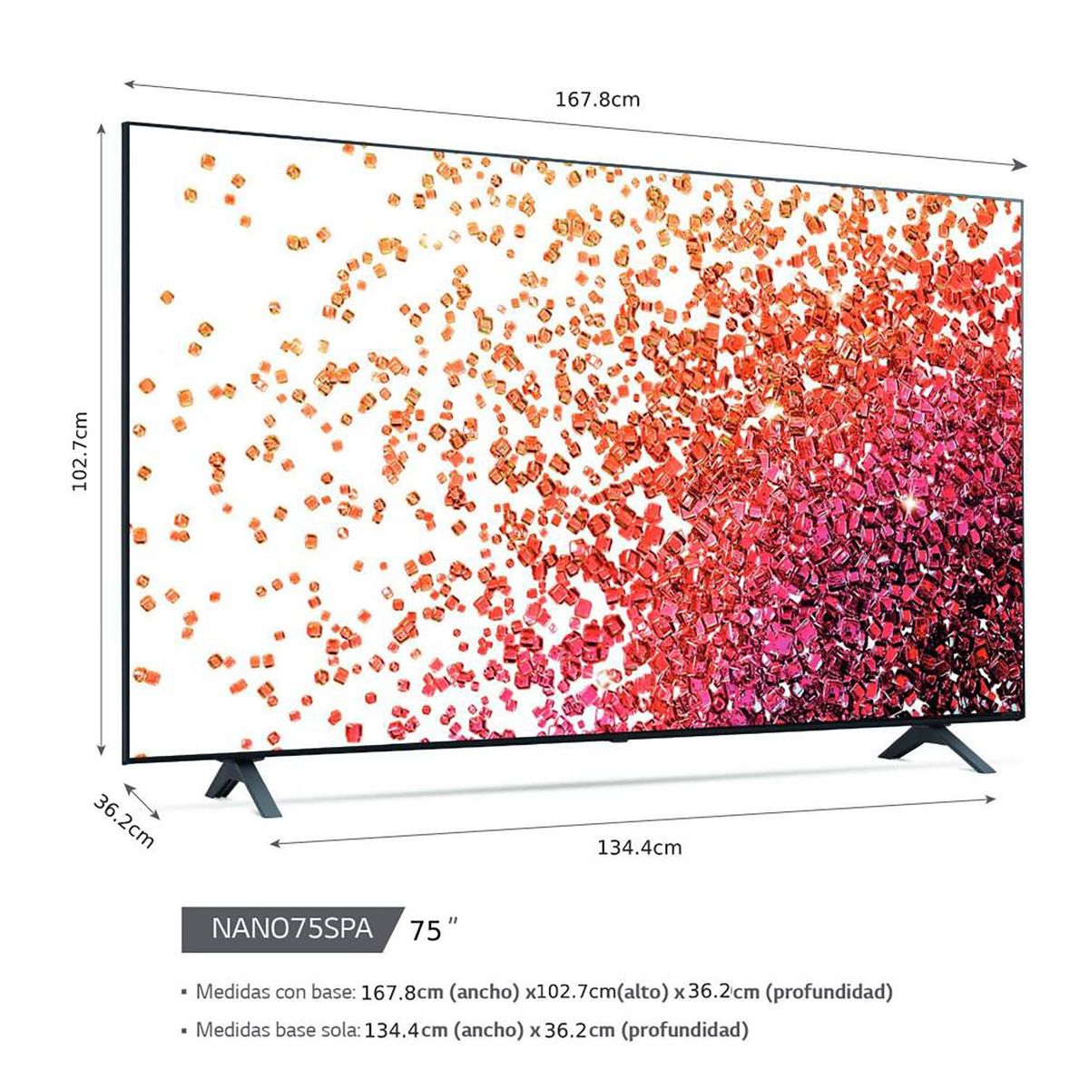 LG - Televisor 75" LG NanoCell 4K Ultra HD ThinQ AI 75NANO75SPA (2021)