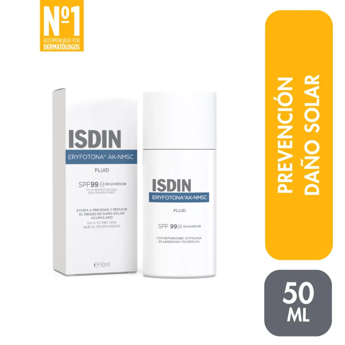 ISDIN - ISDIN Eryfotona AK-NMSC SPF100+ 50ML - Protector solar fluido con fotoliasa encapsulada