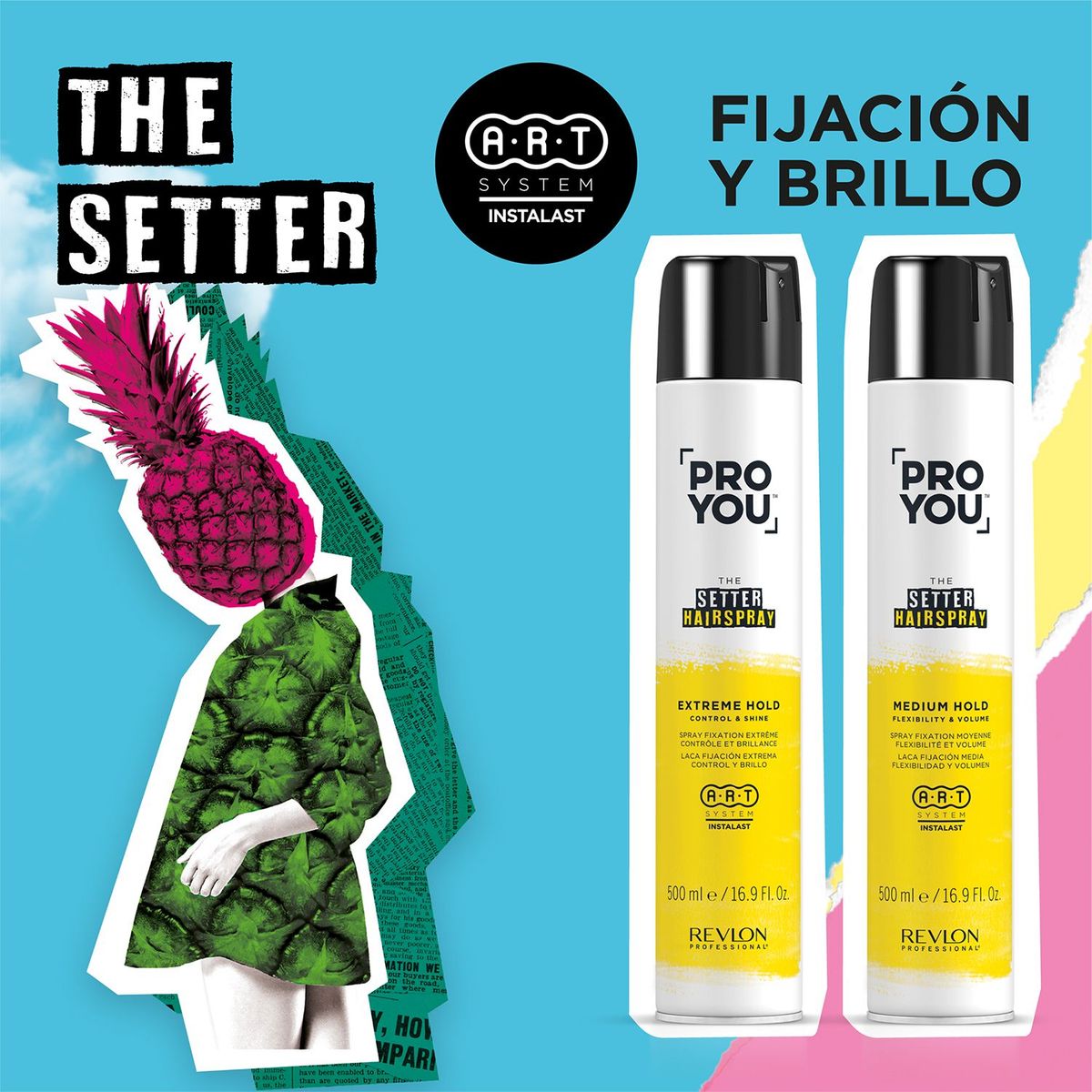 REVLON PROFESSIONAL - Pro You The Setter Hairspray Medium X 500 Ml - Laca De Fijación Media