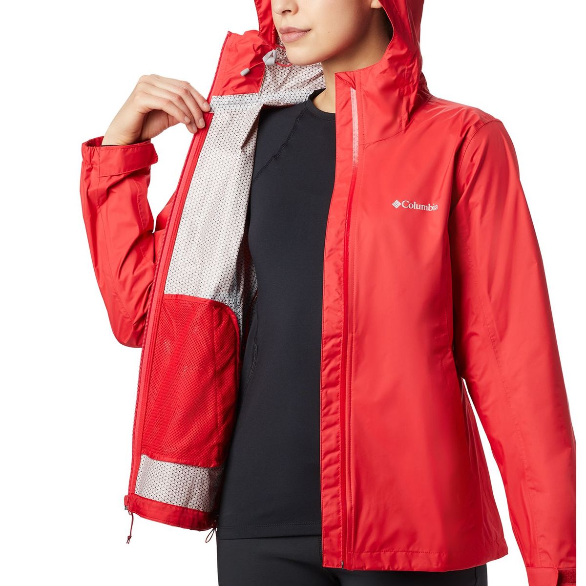 COLUMBIA - Casaca Impermeable Evapouration JKT Red Mujer