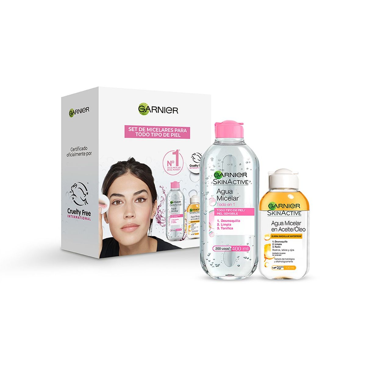 LOREAL PARIS - Pack Agua Micelar Todo en 1 x 400ml + Bifásica x 100ml