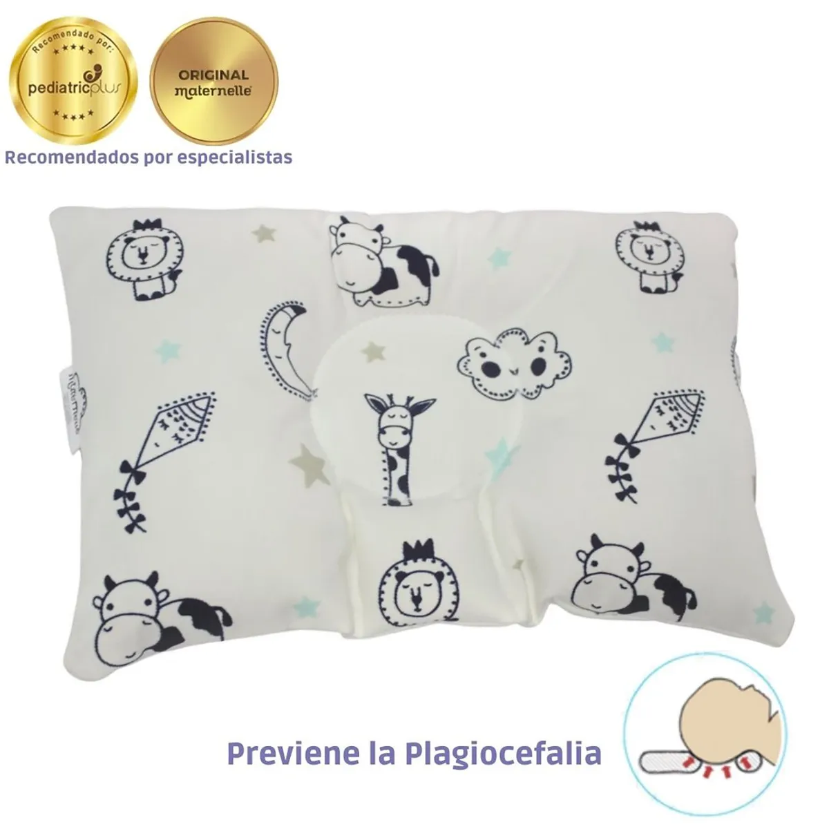 MATERNELLE - Almohada Bebe Anticabeza Plana