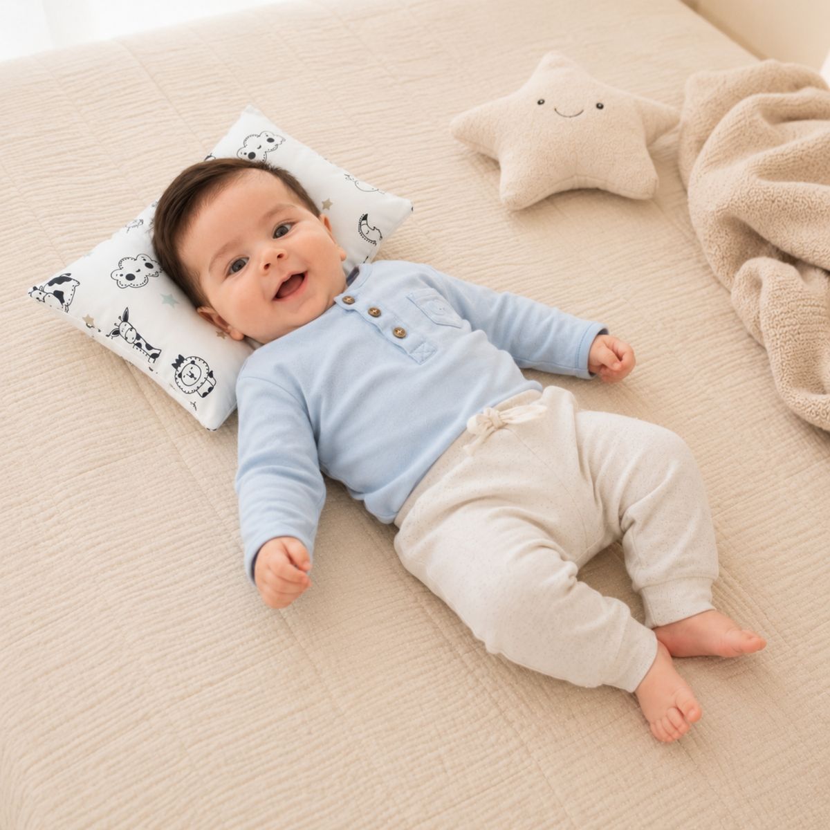 MATERNELLE - Almohada Bebe Anticabeza Plana