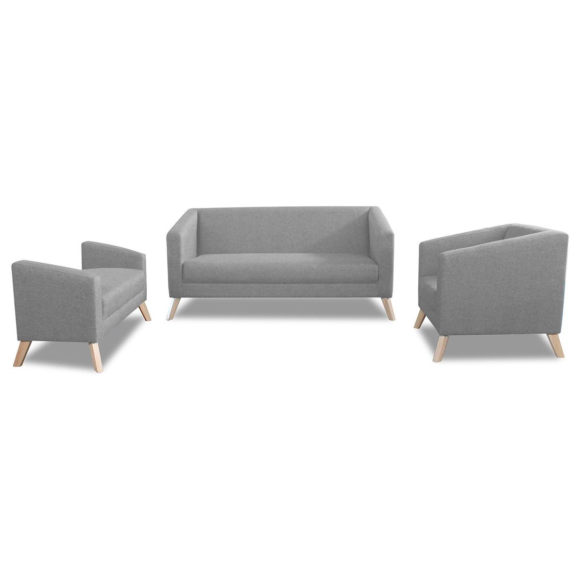 MICA - Juego de Sala Ginebra 3-1 + Sillón Banqueta Azul acero