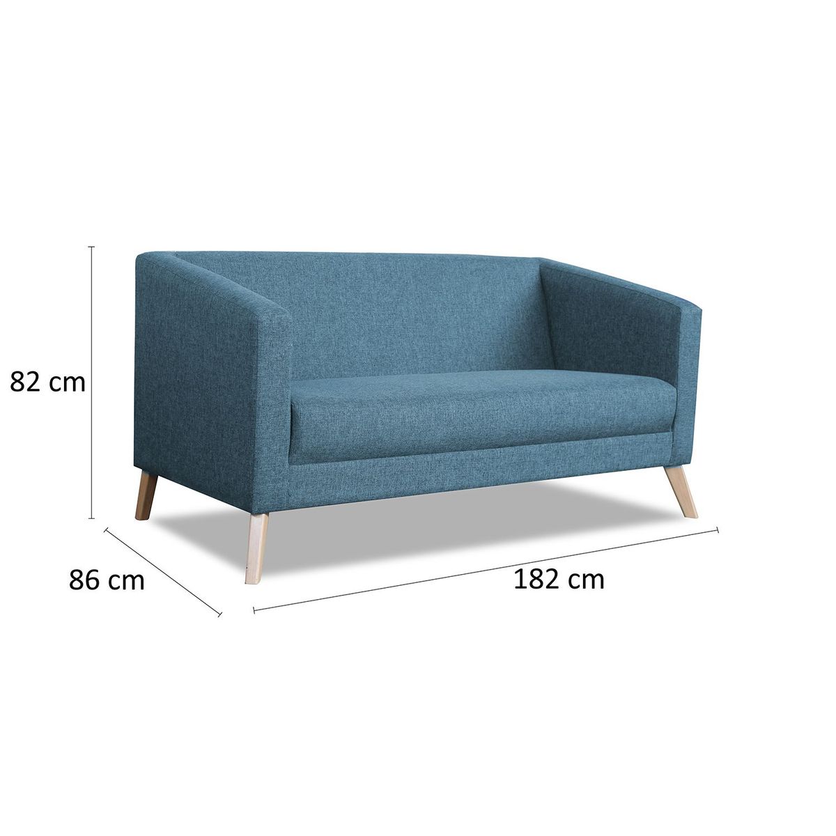 MICA - Juego de Sala Ginebra 3-1 + Sillón Banqueta Azul acero