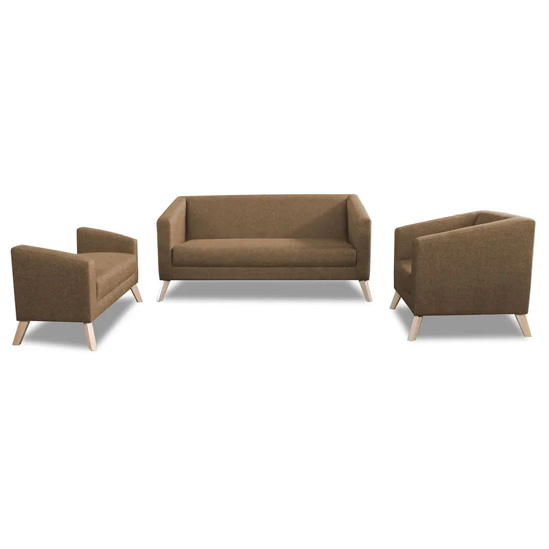 MICA - Juego de Sala Ginebra 3-1 + Sillón Banqueta Azul acero