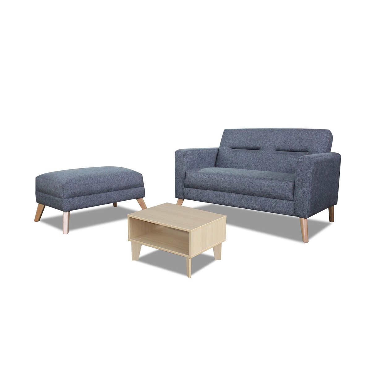 MICA - Juego de Sala Seul 2 Cuerpos + Banqueta + Mesa de Centro