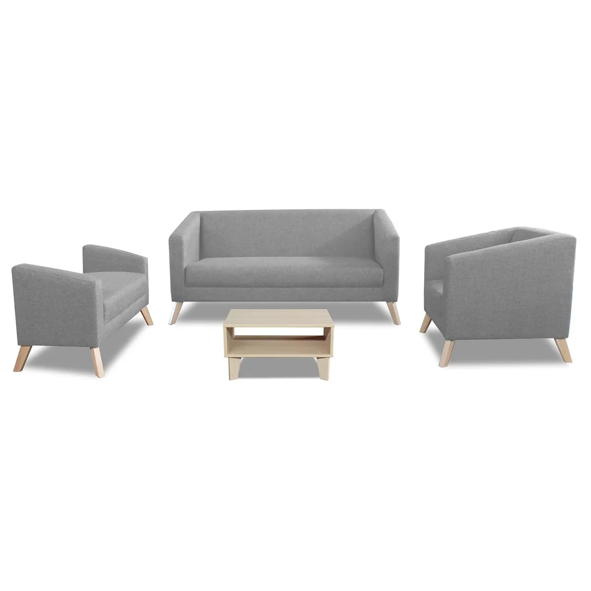 MICA - Juego de Sala Ginebra 3-1 + Banqueta + Mesa de Centro