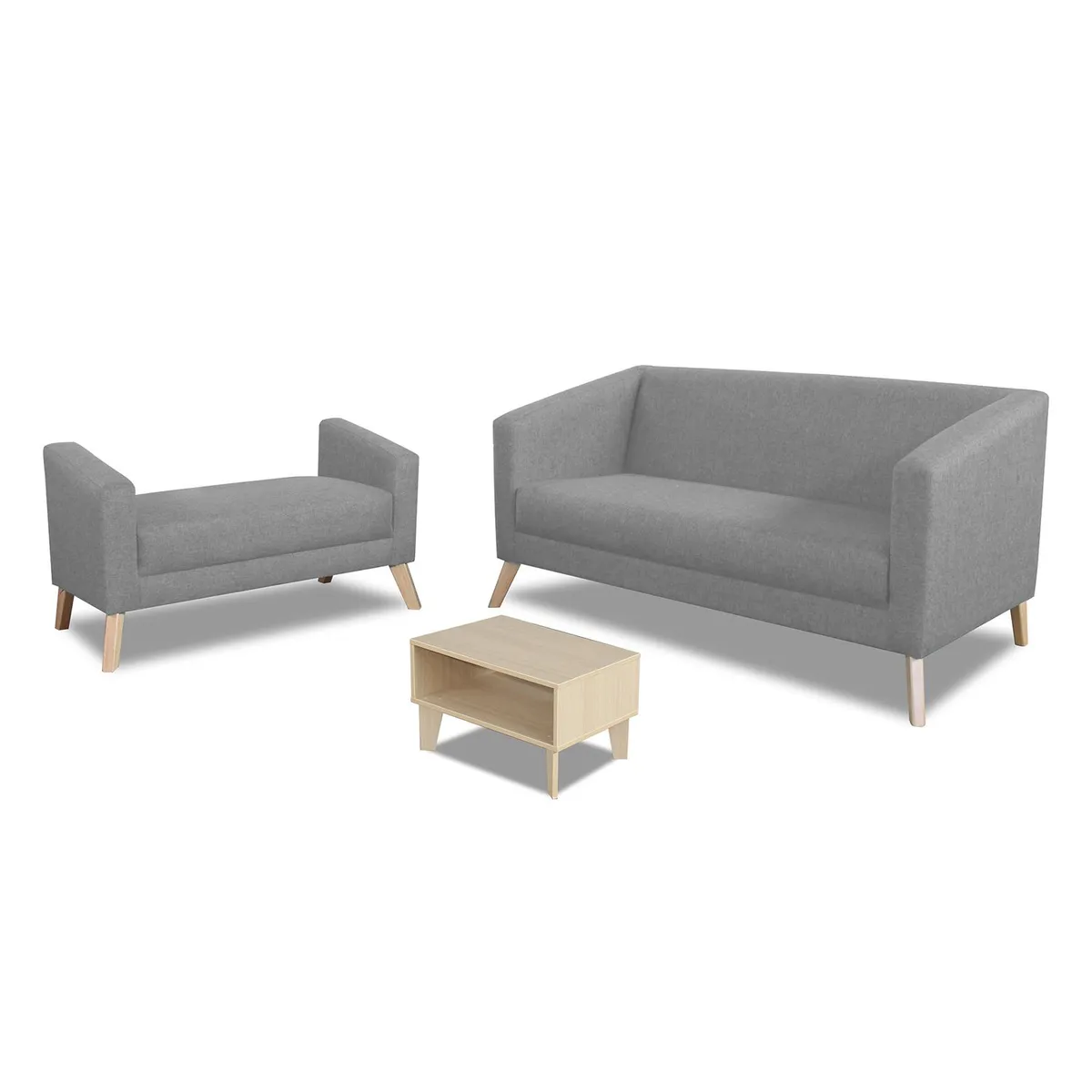 MICA - Juego de Sala Ginebra 3 + Banqueta + Mesa de Centro