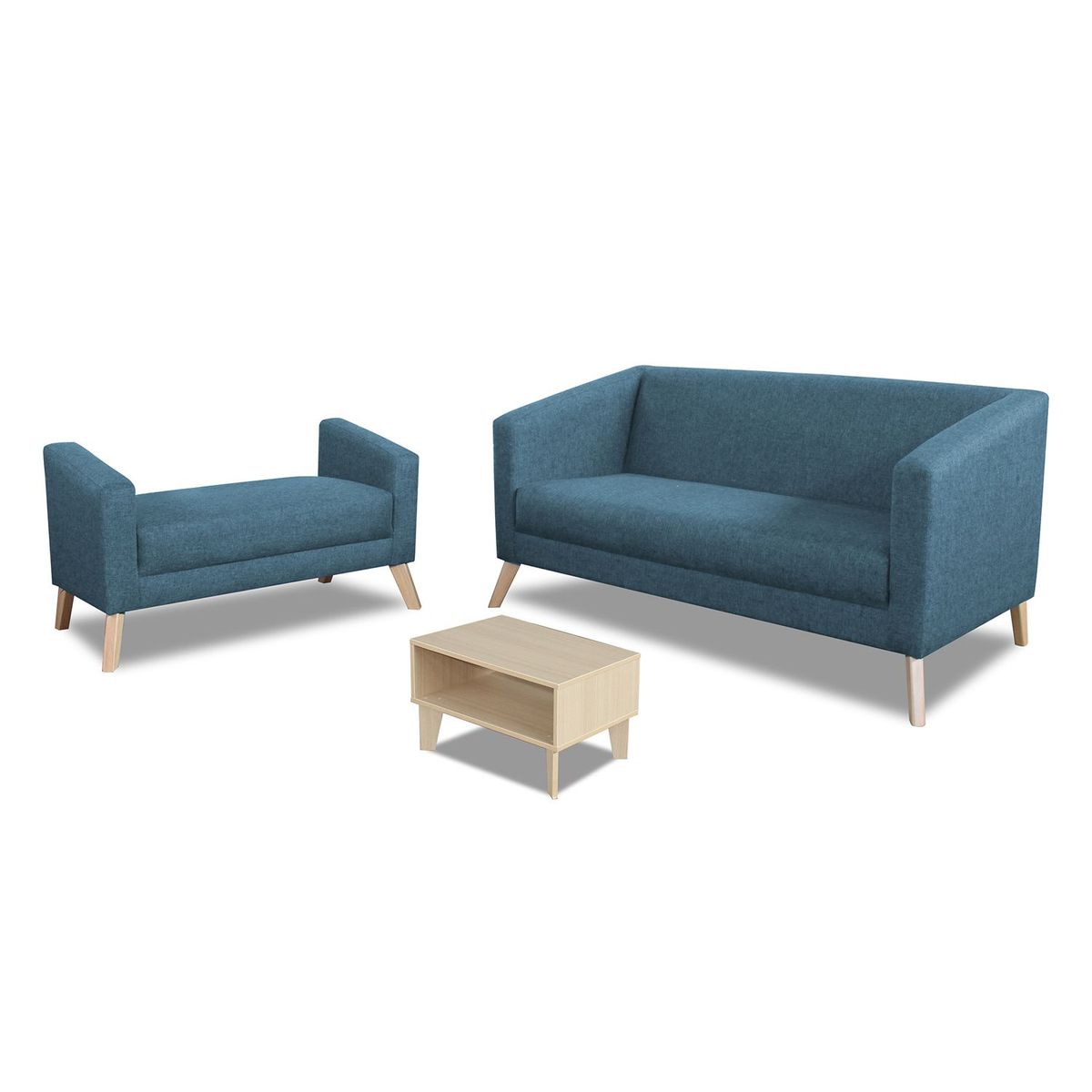 MICA - Juego de Sala Ginebra 3 + Banqueta + Mesa de Centro