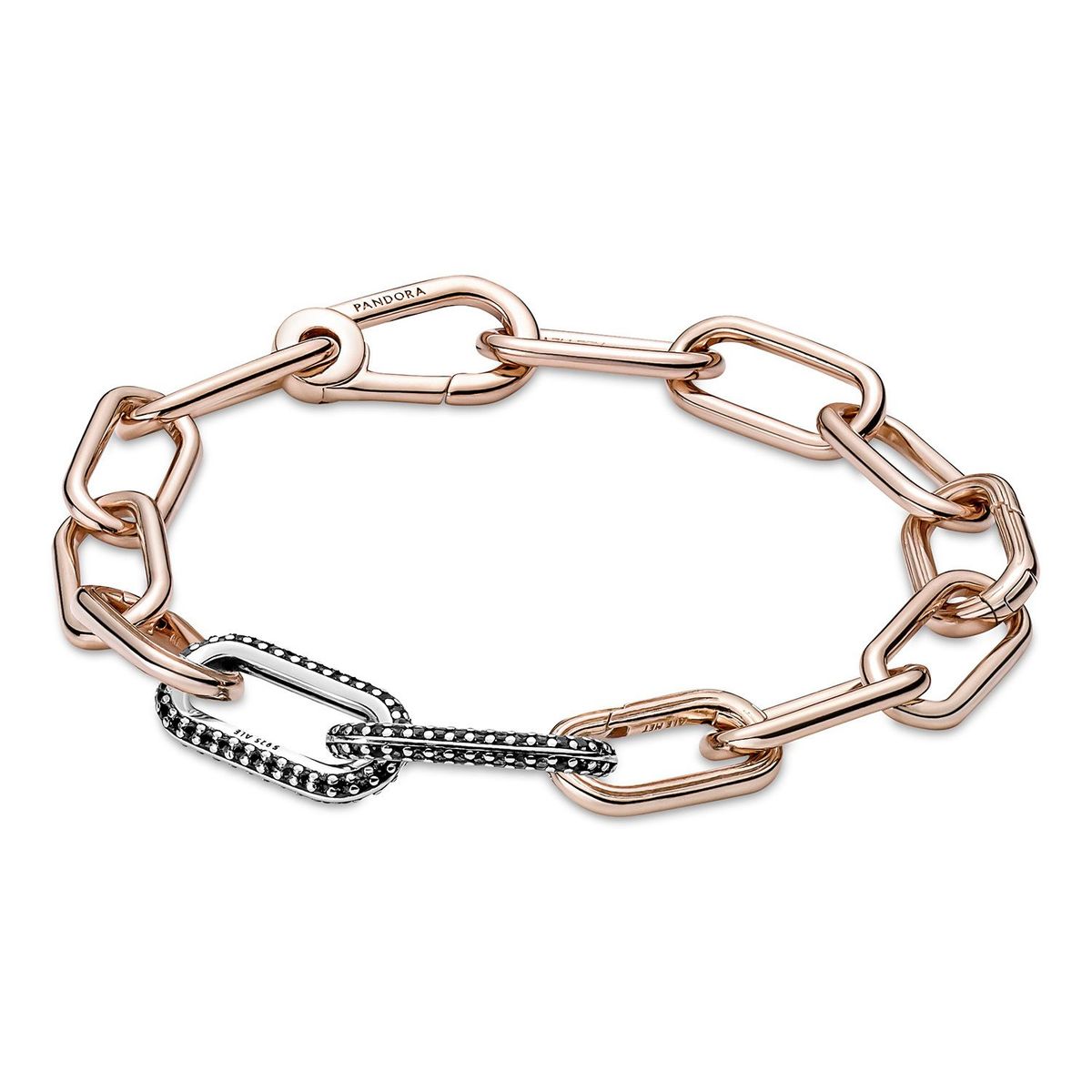 PANDORA - Eslabón Doble Pavé de plata