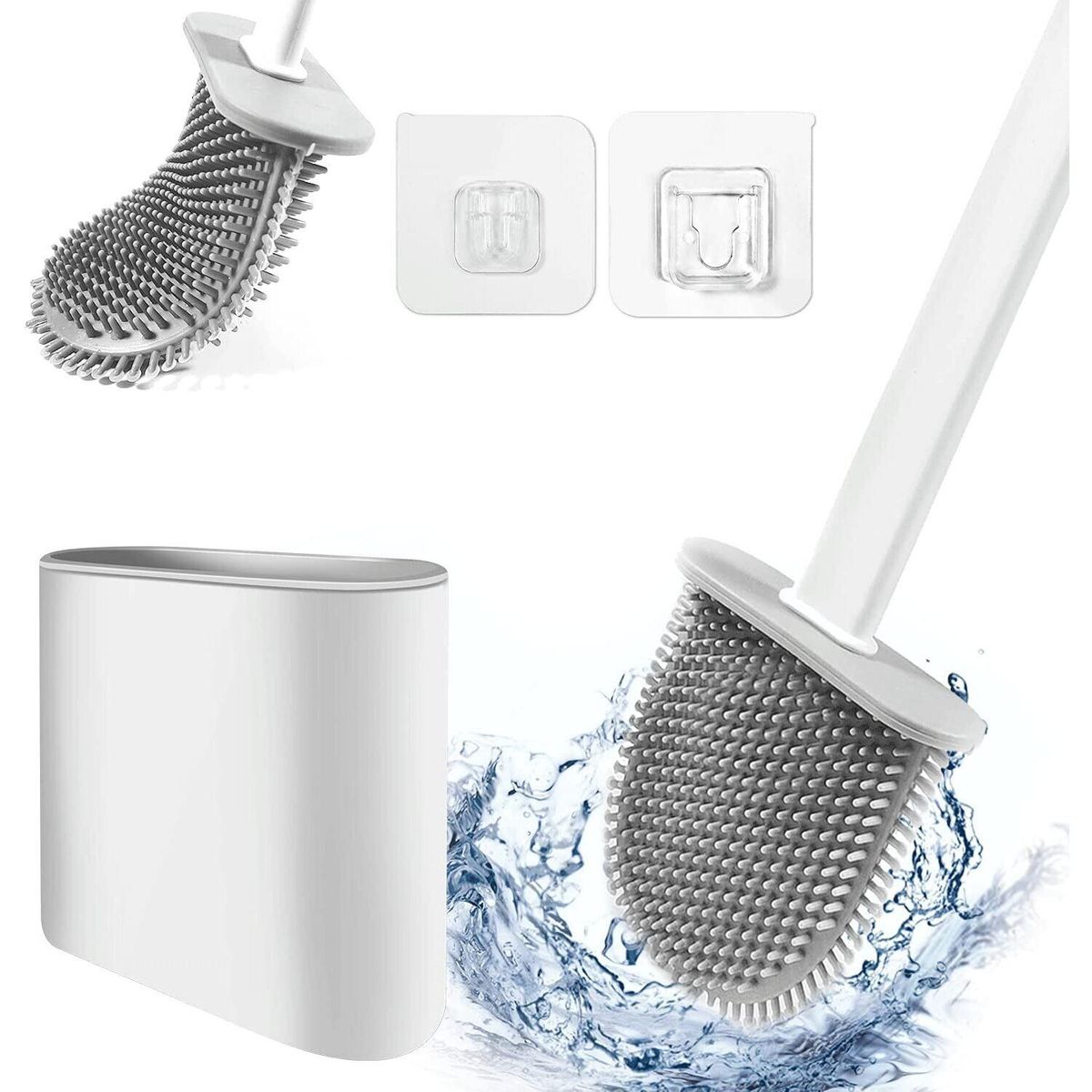 ITELSISTEM - Cepillo de Silicona Flexible Limpieza Inodoro