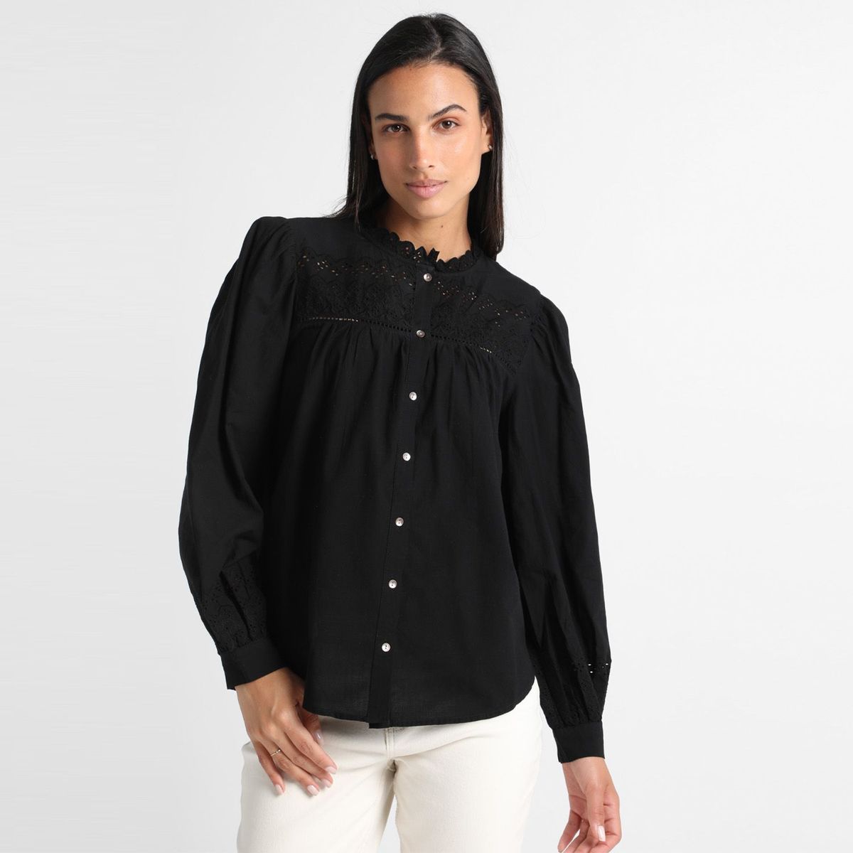 VERO MODA - Blusa Manga Larga 100% Algodón Orgánico Mujer Vero Moda