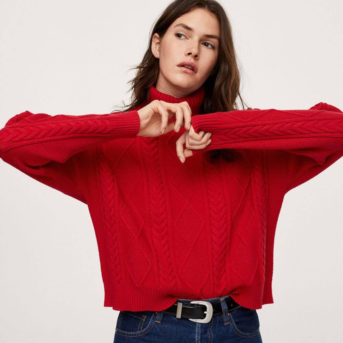 MANGO - Jersey Cuello Alto Mujer Mango