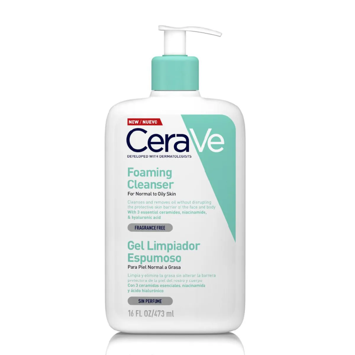CERAVE - Gel Limpiador Espumoso Foaming Cleanser 473ml 