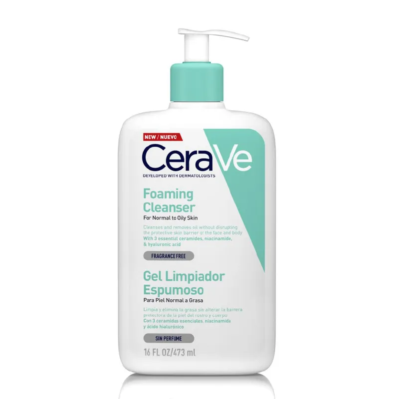 CERAVE - Gel Limpiador Espumoso Foaming Cleanser 473ml 