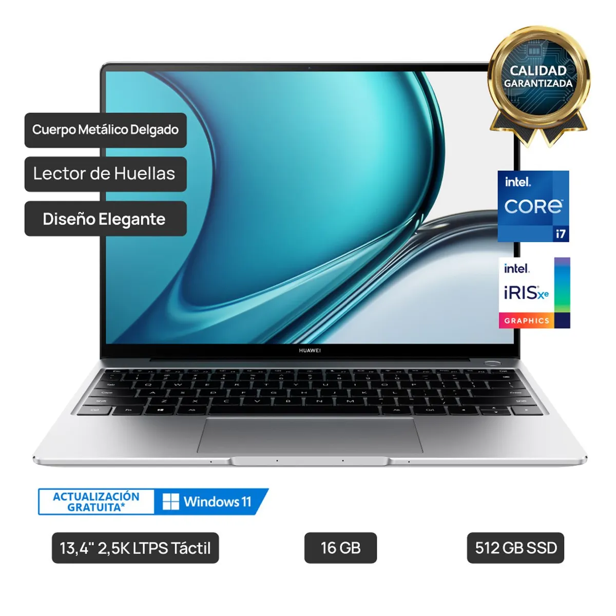 HUAWEI - HUAWEI MateBook 13s i7 16GB 512GB SSD Windows 10 Home - Silver