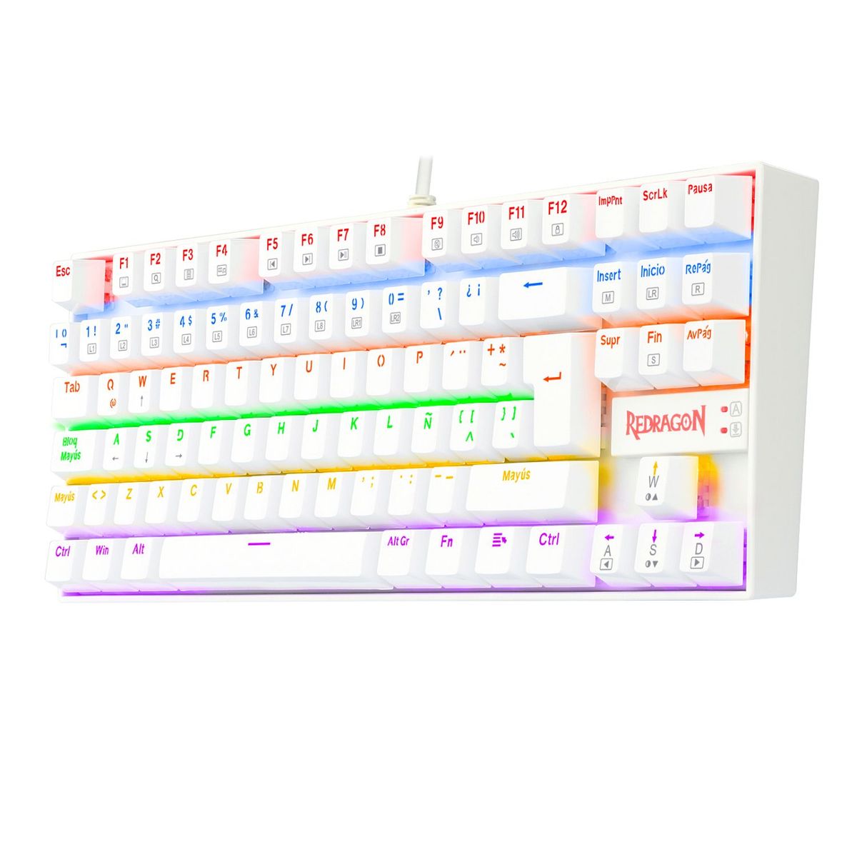REDRAGON - Teclado Mecánico Kumara Rainbow White K552W-KR-SP