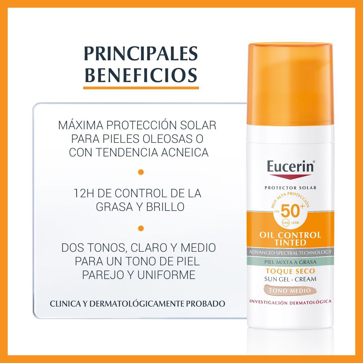 EUCERIN - Eucerin Sun Oil Control Tinted Spf50 Medium