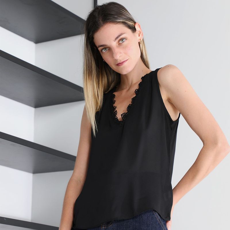 ELLE - Blusa Encaje Mujer Elle