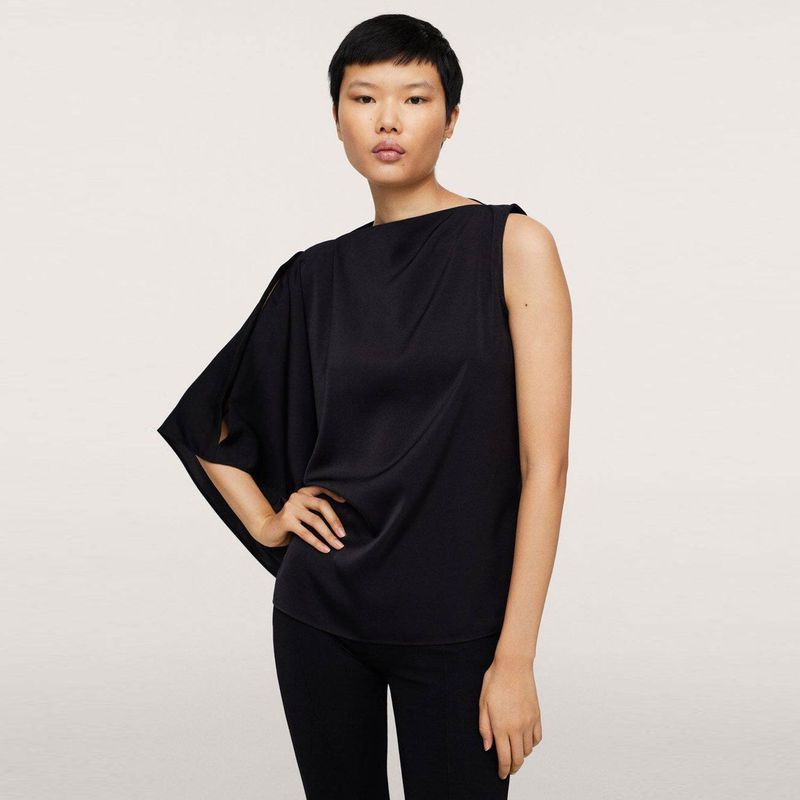 MANGO - Blusa Asimétrica Mujer Mango