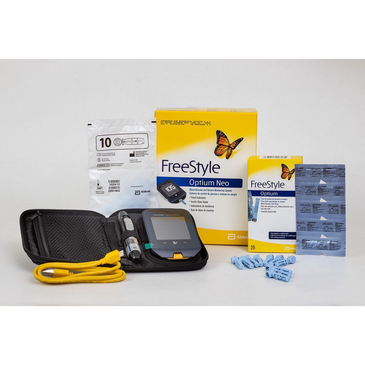 ABBOTT - Kit Glucómetro Freestyle Optium Neo + 25 Tiras