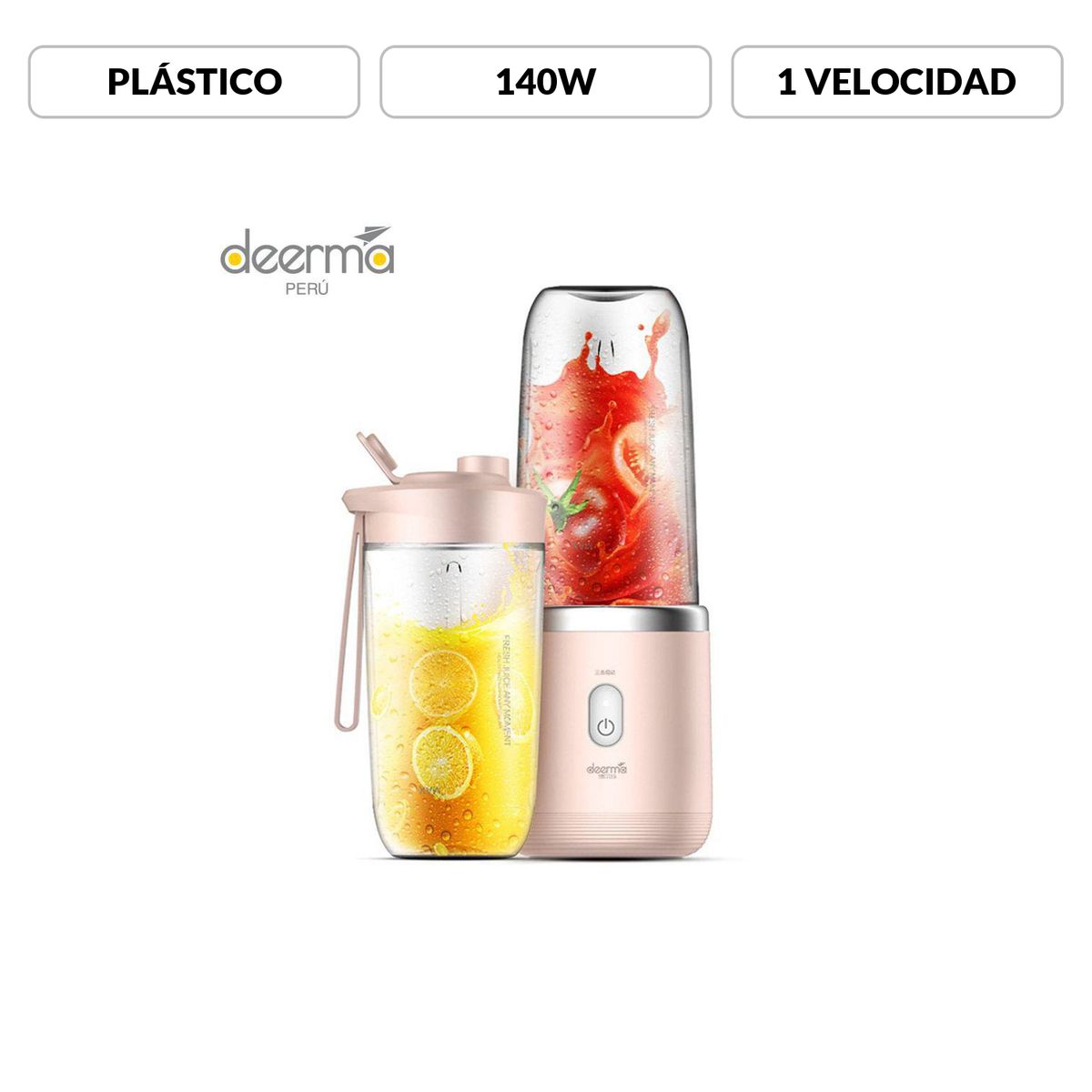 DEERMA - Licuadora Portátil Rosada DEERMA DEM-NU05 DEERMA