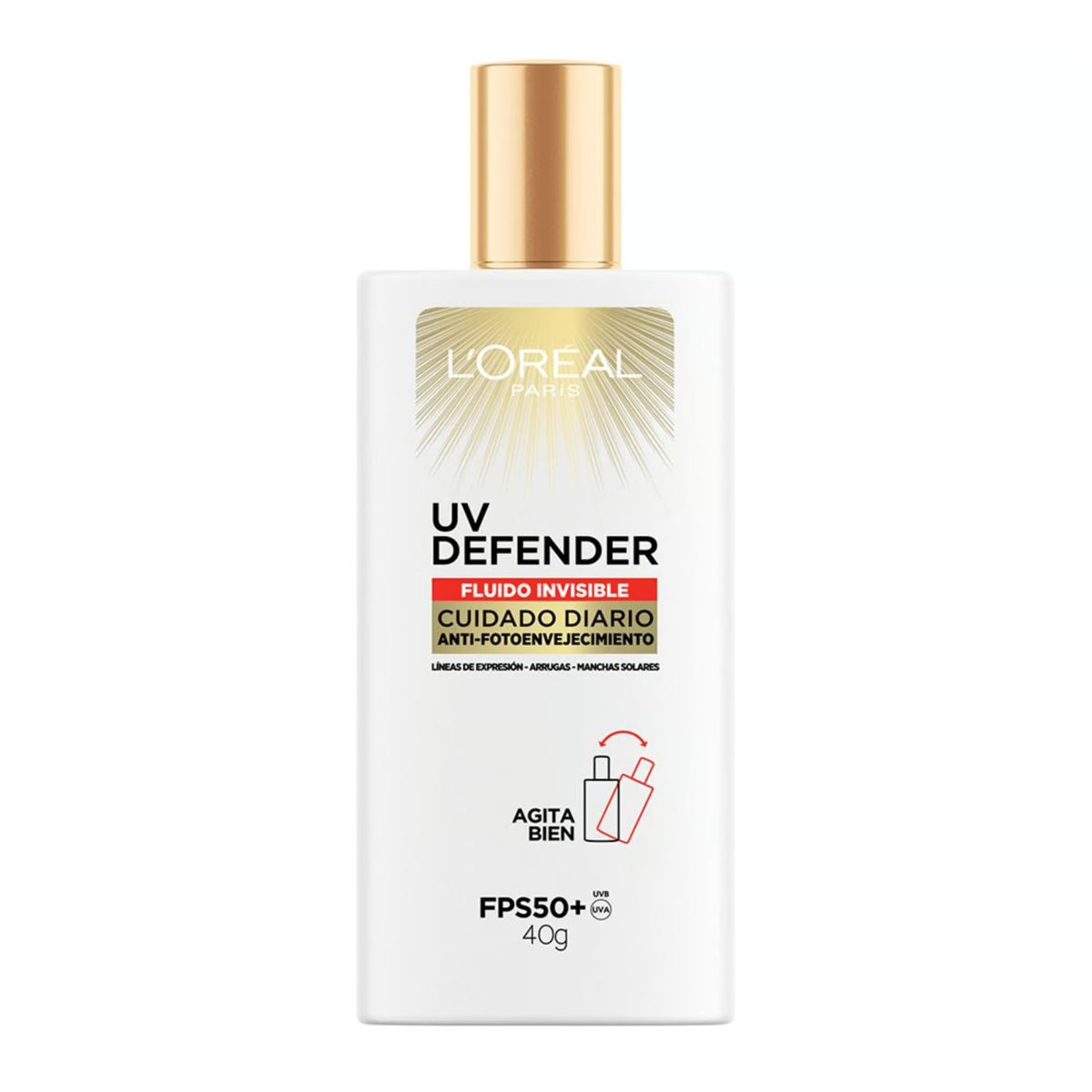 LOREAL PARIS - Protector Solar UV Defender Fluido Invisible FPS 50+