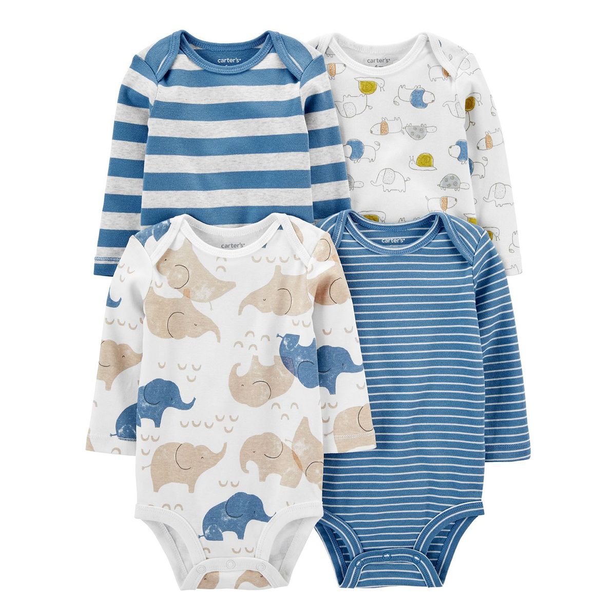 CARTER'S - Body Manga larga Pack X4 Algodón Bebé niño