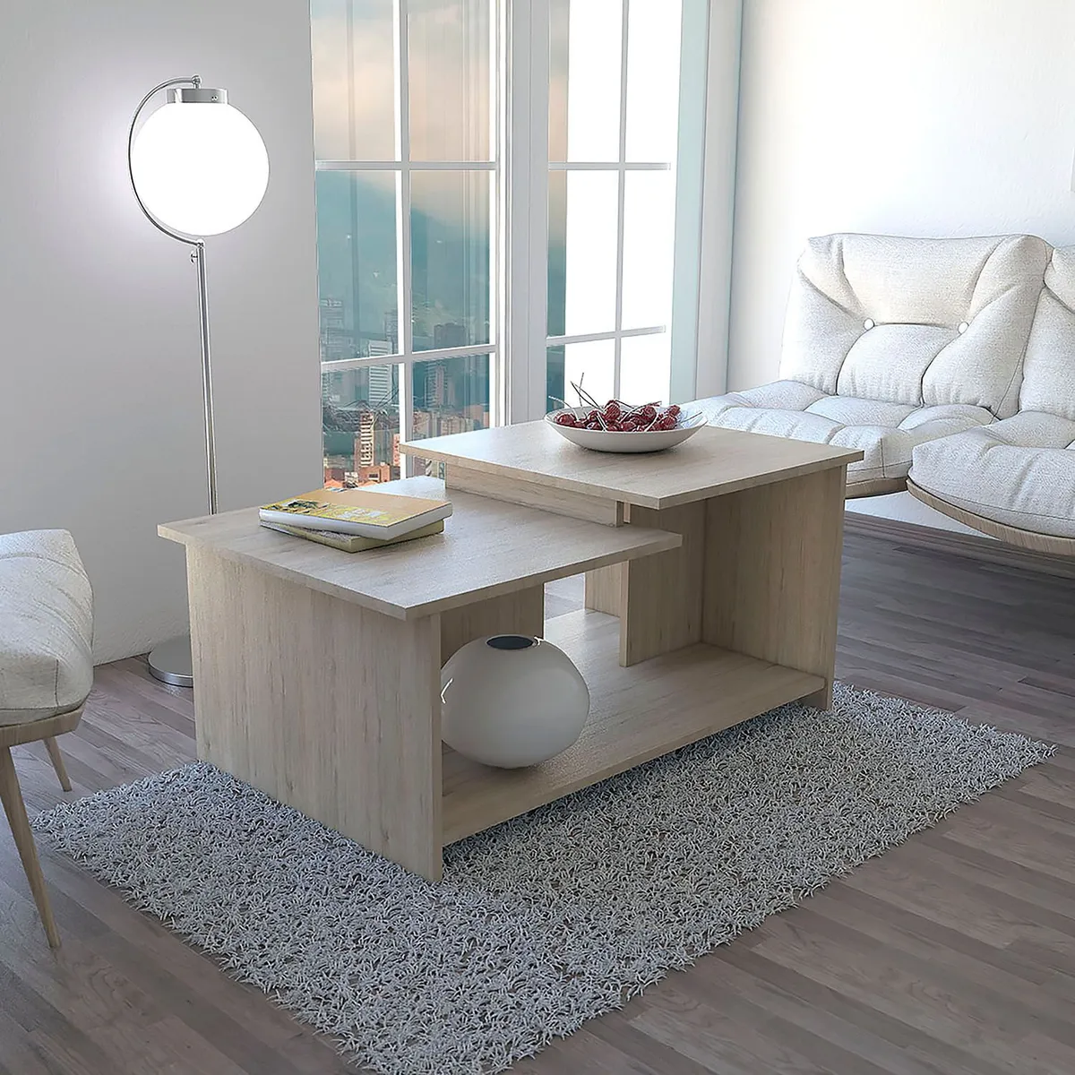 TUHOME - Mesa de Centro 2 Niveles Wema 