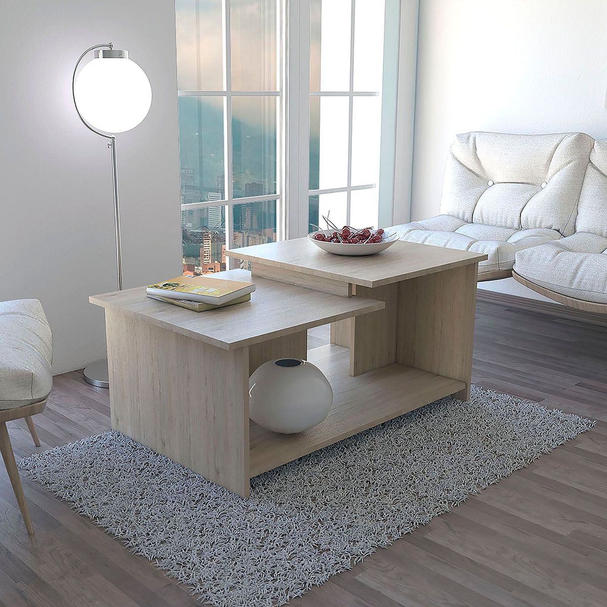 TUHOME - Mesa de Centro 2 Niveles Wema 