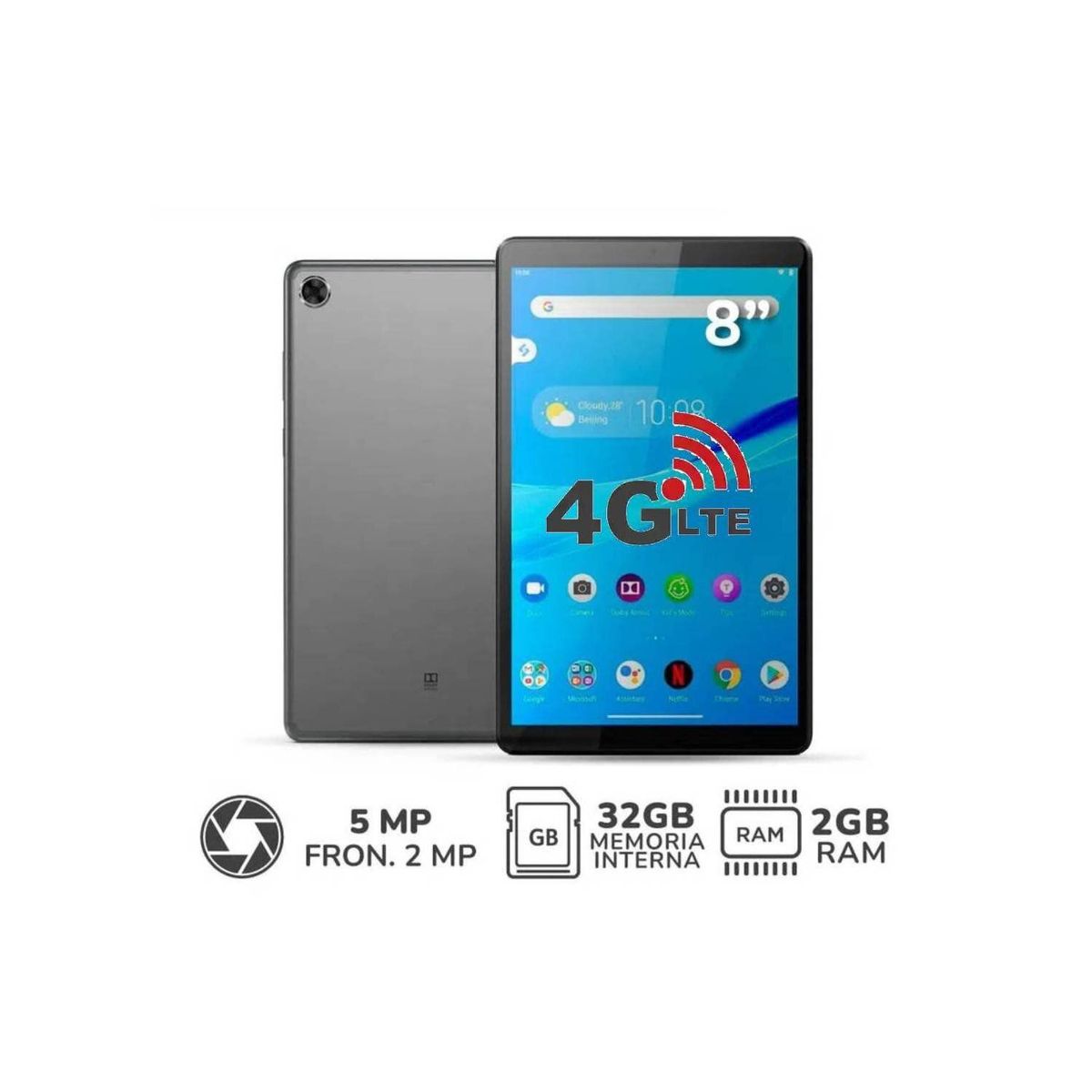 LENOVO - Tablet 8 4G LTE Tab M8 HD 2GB 32GB TB-8505X