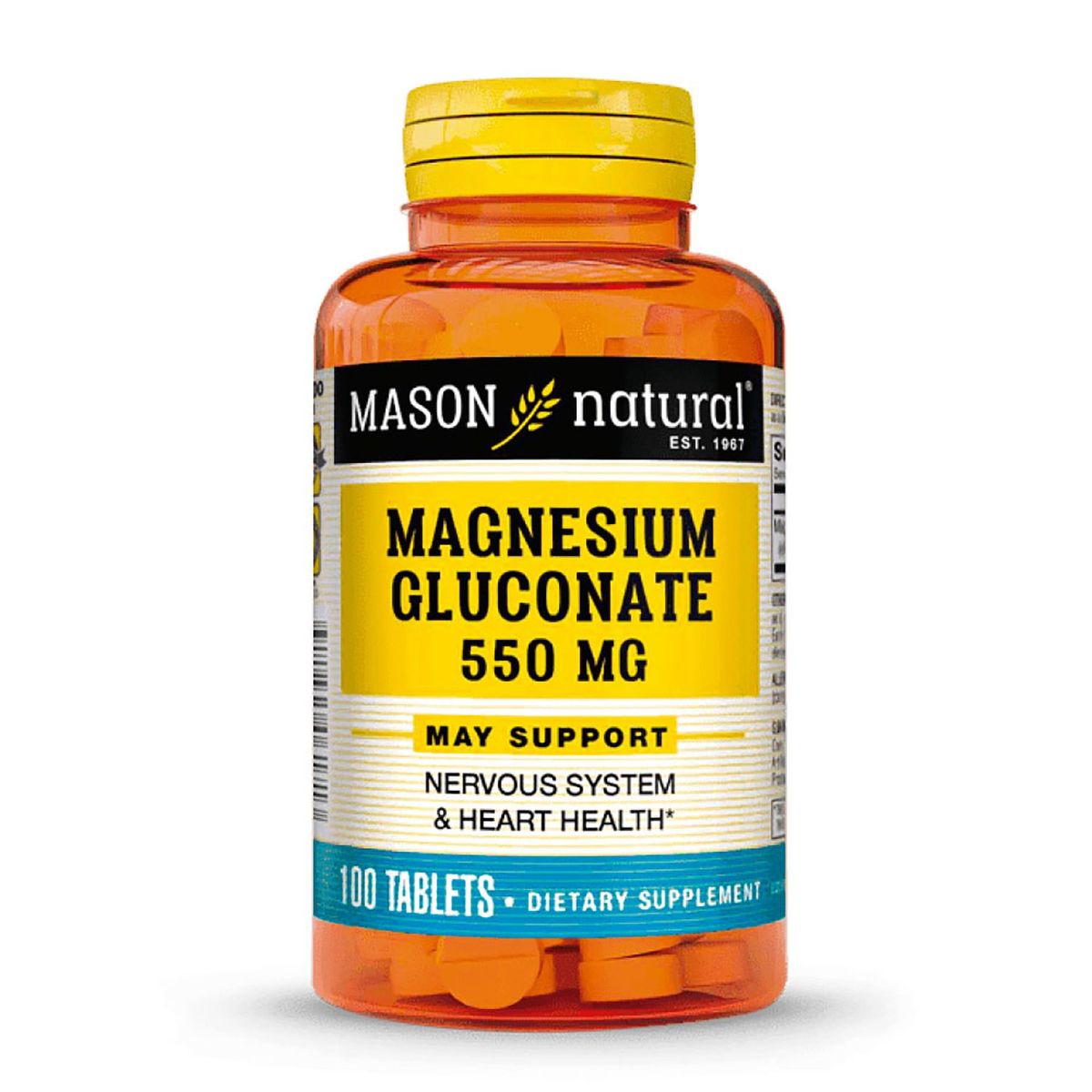 MASON - Mason Natural Gluconato De Magnesio 550 Mg 100 Tabletas