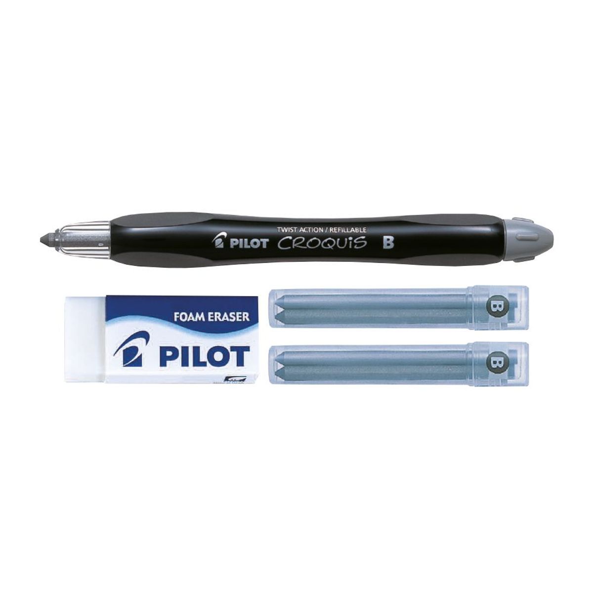 PILOT - Carboncillo Croquis 4B + Mina de Repuesto + Borrador