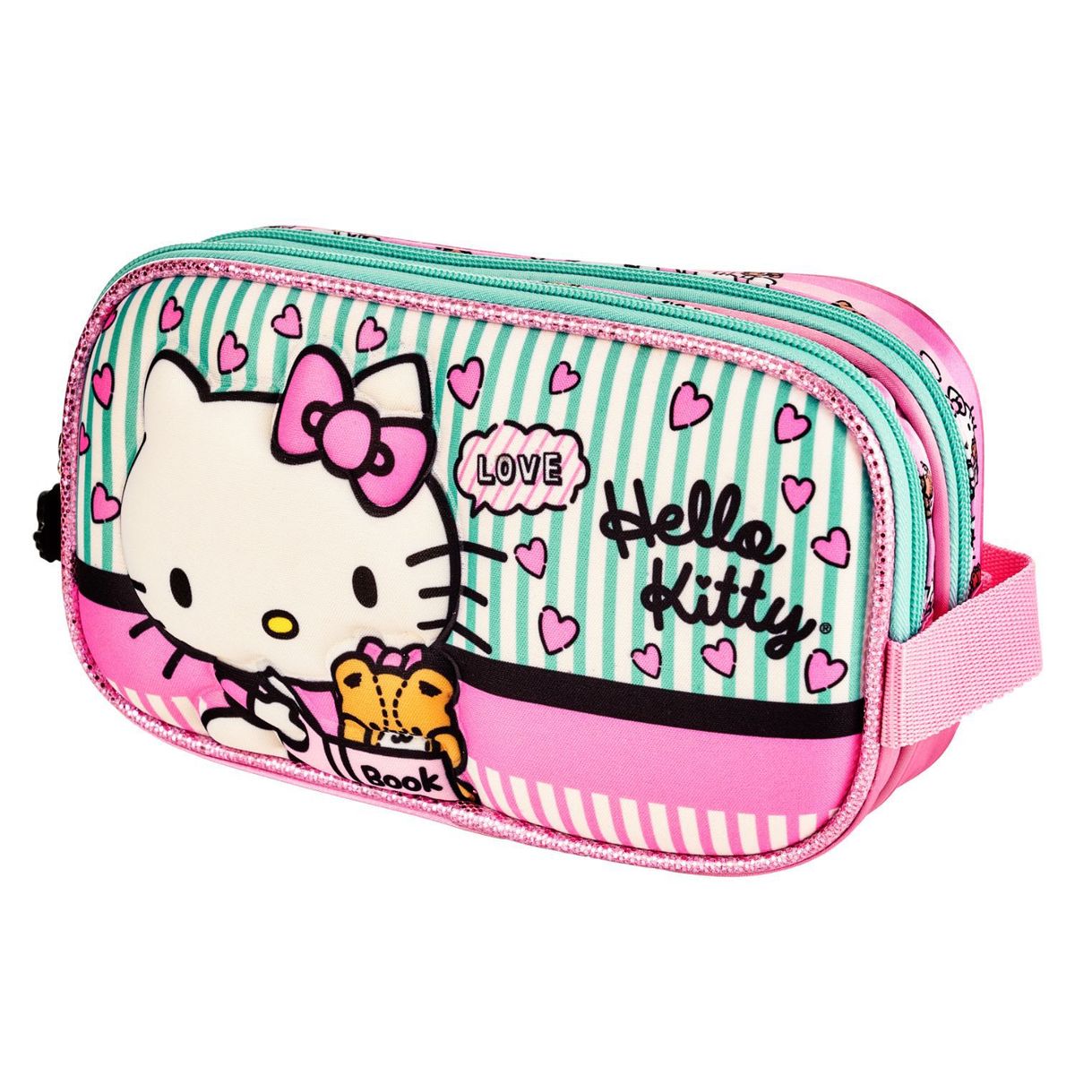 HELLO KITTY - Cartuchera Hello Kitty Doble Cierre 3D Pillow