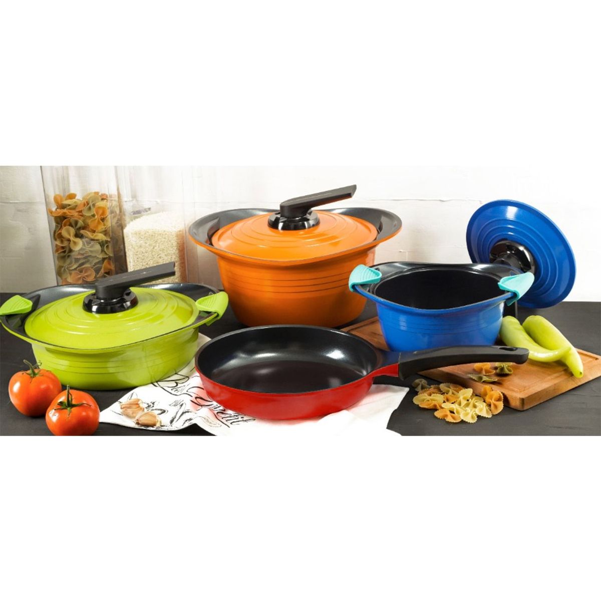 ROICHEN - Juego de Ollas 7 Piezas Ceramica Premium Colores