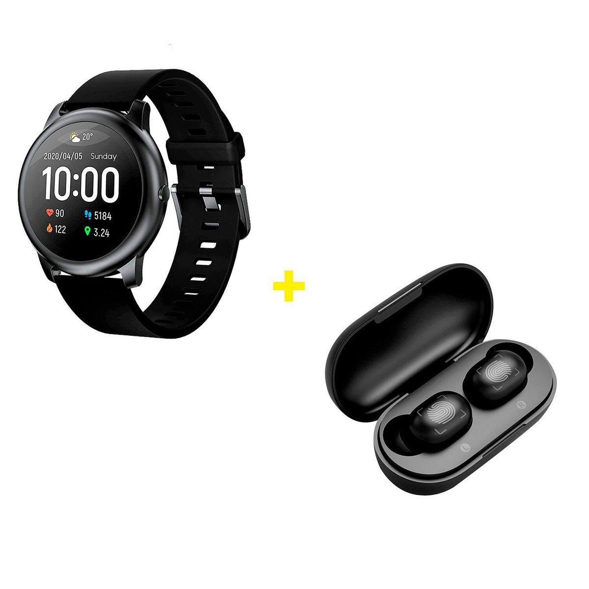 HAYLOU - Combo Smartwatch Solar + Auriculares GT1 Plus