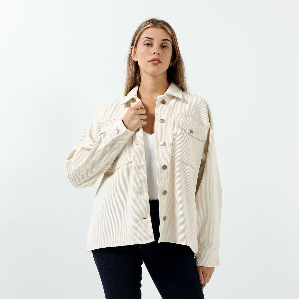 VERO MODA - Camisaco Mujer 100% Algodón Vero Moda