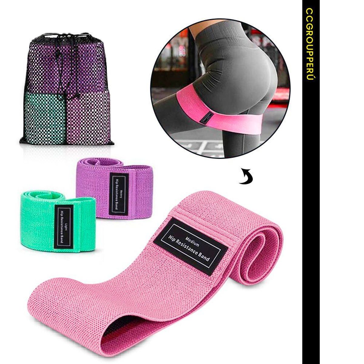 SM - Bandas Elásticas Resistencia-Tela/Yoga/Pilates