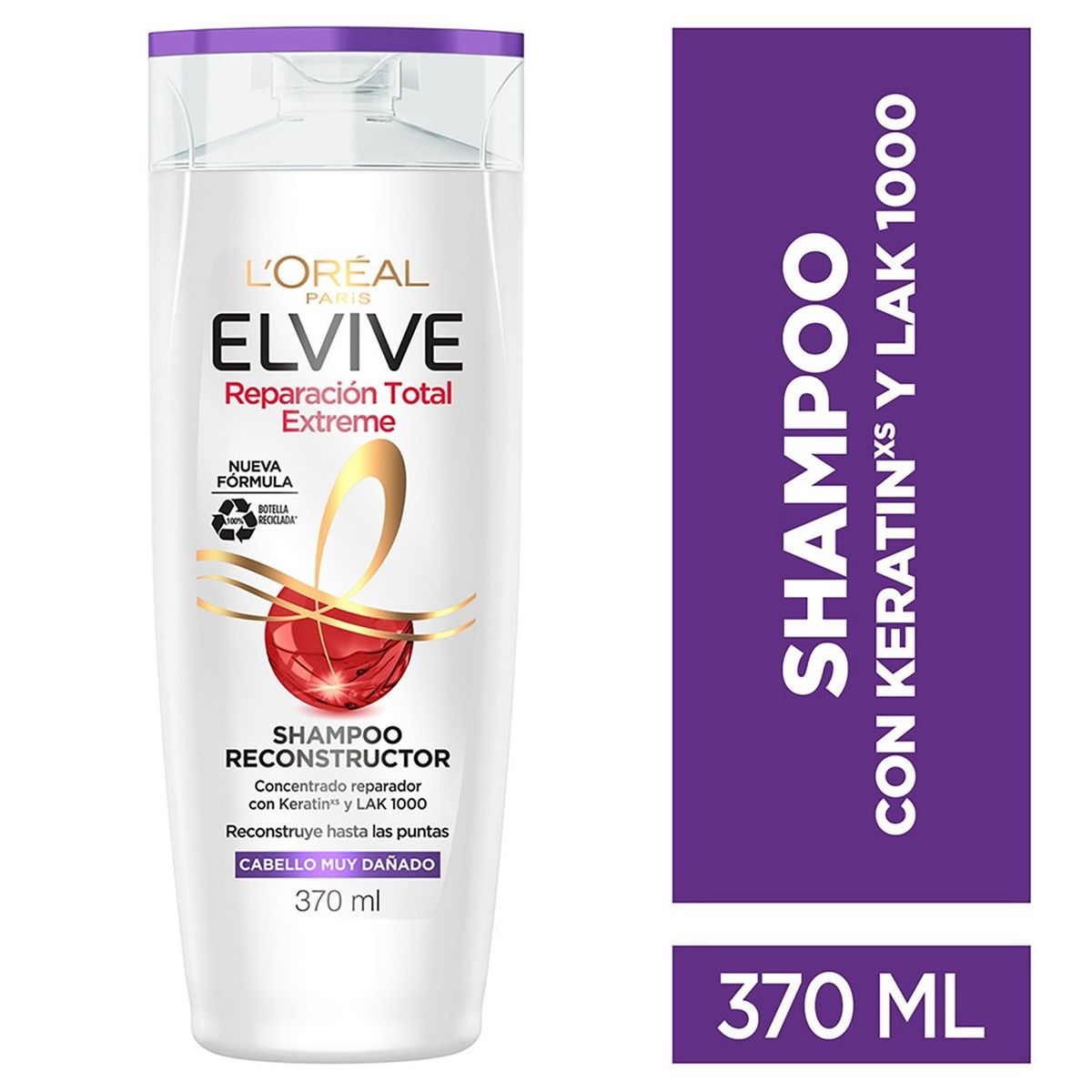 ELVIVE - Shampoo Reparación Total Extreme para Cabello Muy Dañado 370ml
