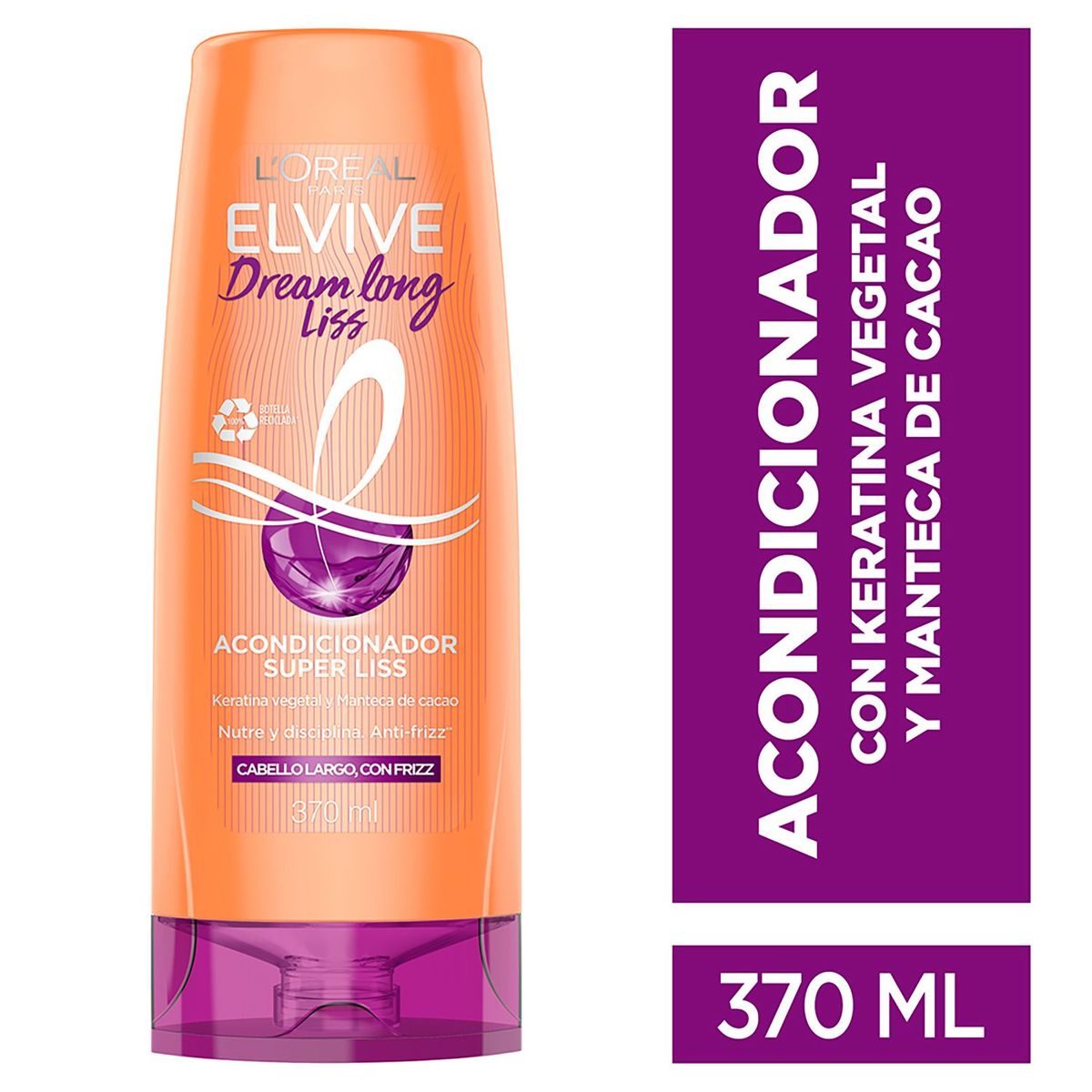 ELVIVE - Acondicionador Dream Long Liss para Cabello Largo con Frizz 370ml