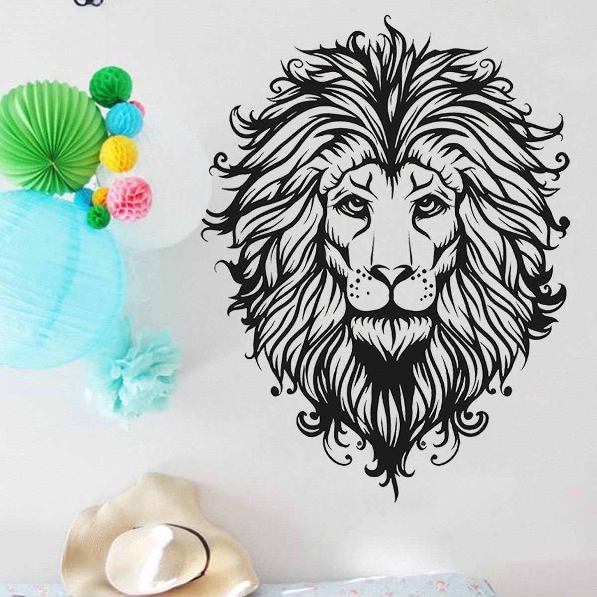STICKART - Vinilo Cabeza León Negro