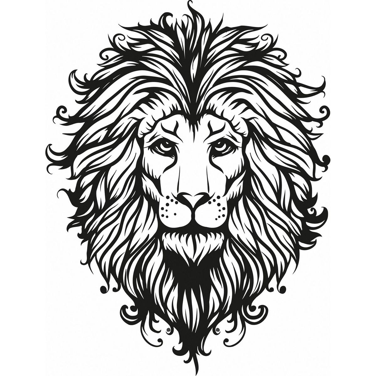 STICKART - Vinilo Cabeza León Negro