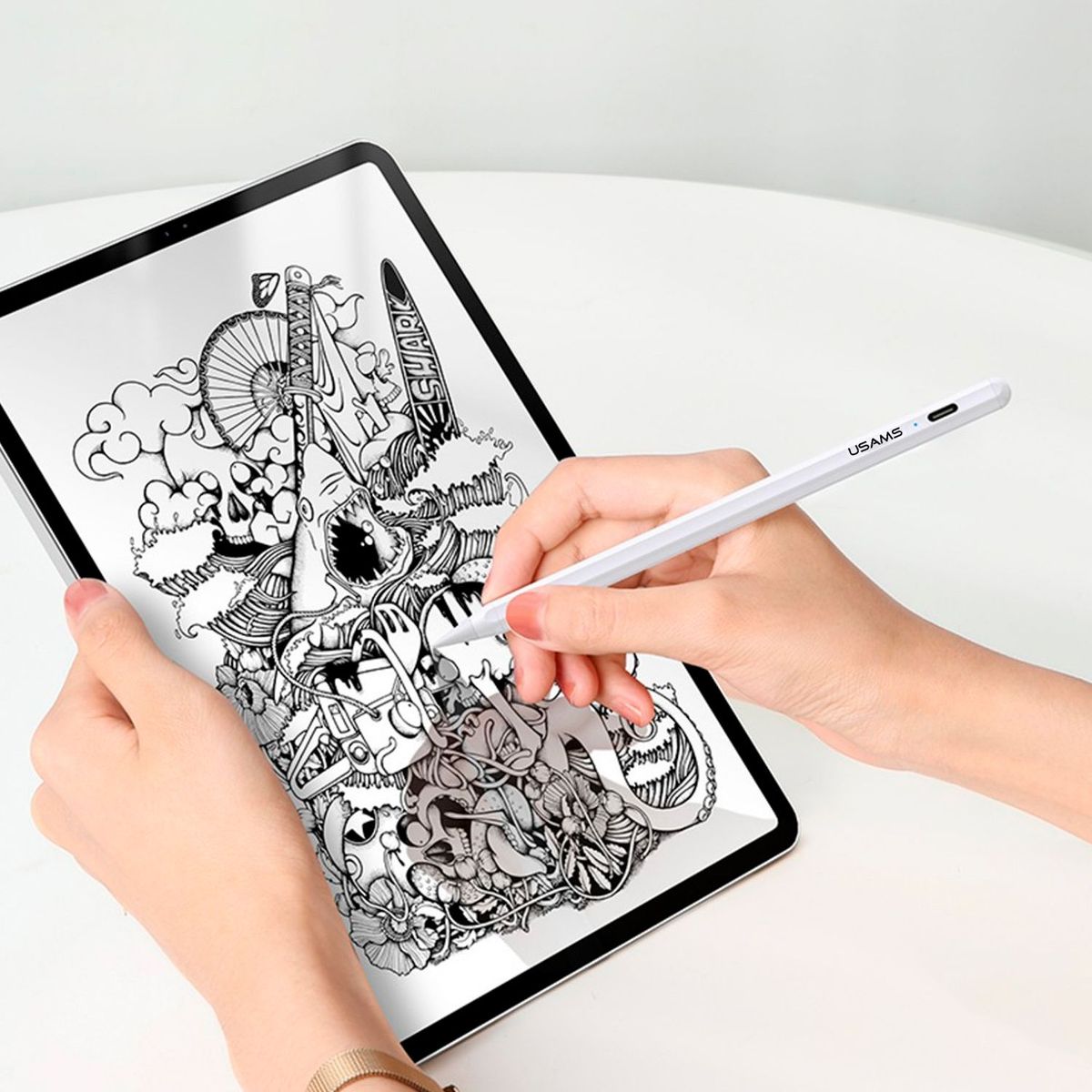 USAMS - Lápiz Táctil para iPad 2018-2021 Blanco