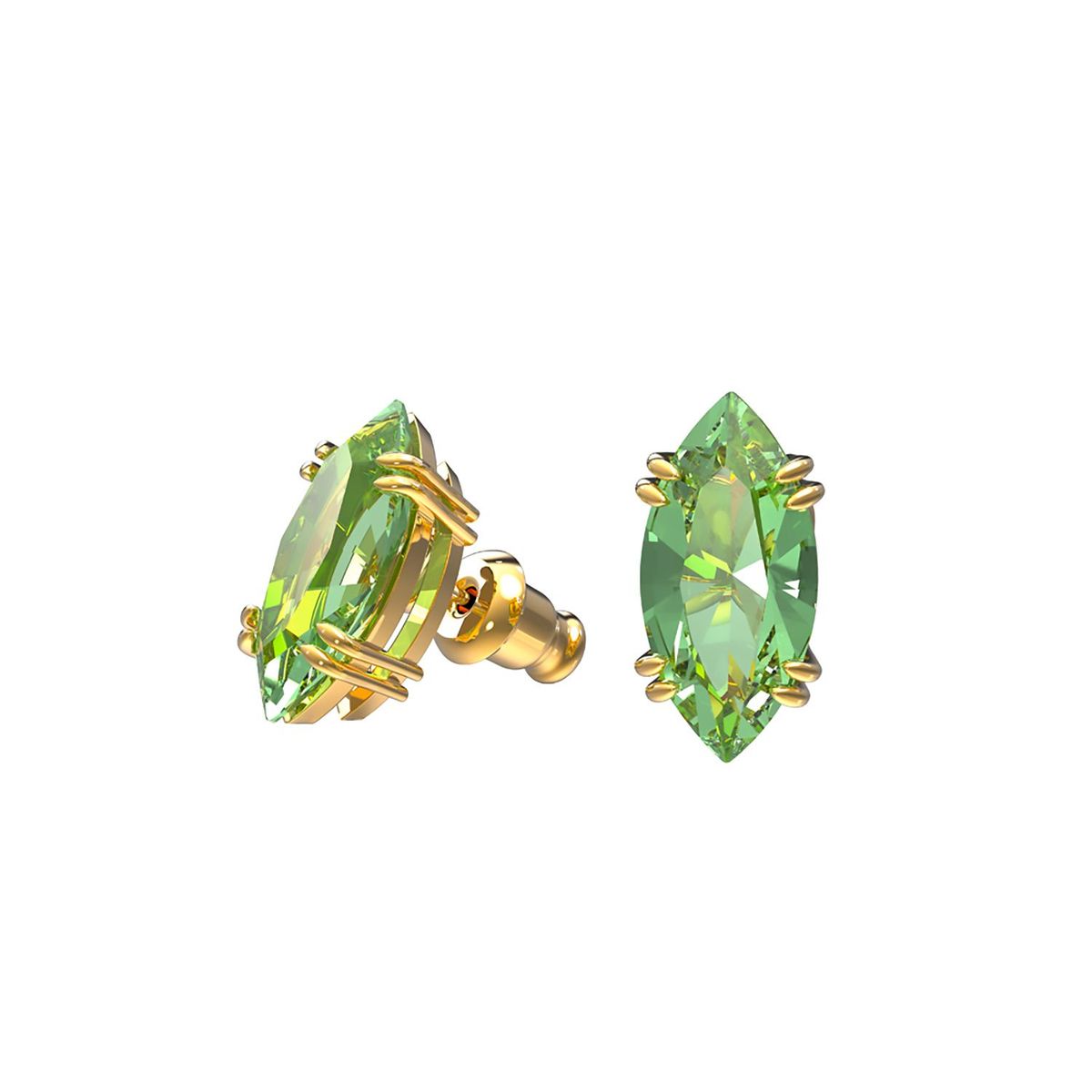 SWAROVSKI - Aretes Mujer Swarovski botón Gema Verde Oro SWAROVSKI5614453_