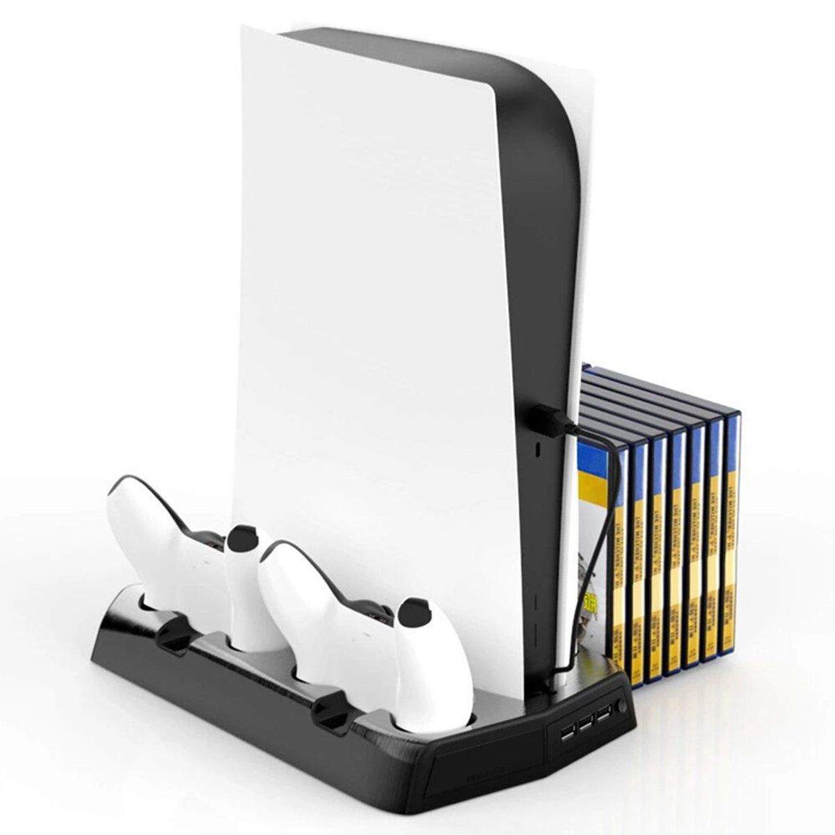 GENERICO - Base 4 en 1 para PS5 Cooler Cargador Portaj