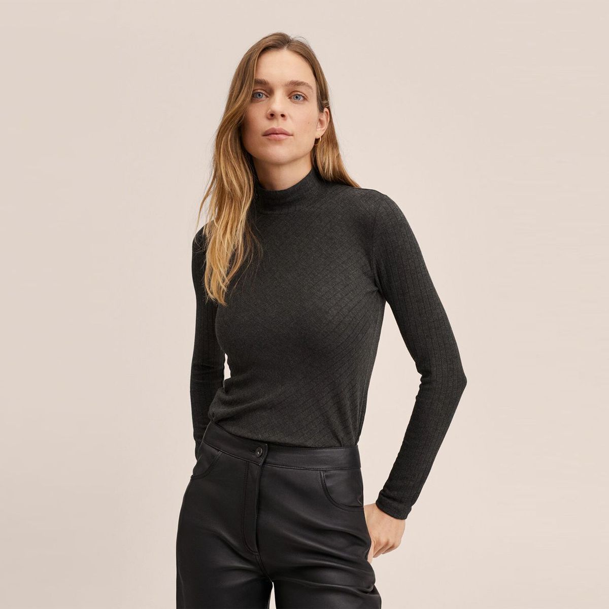 MANGO - Polo Manga Larga Mujer