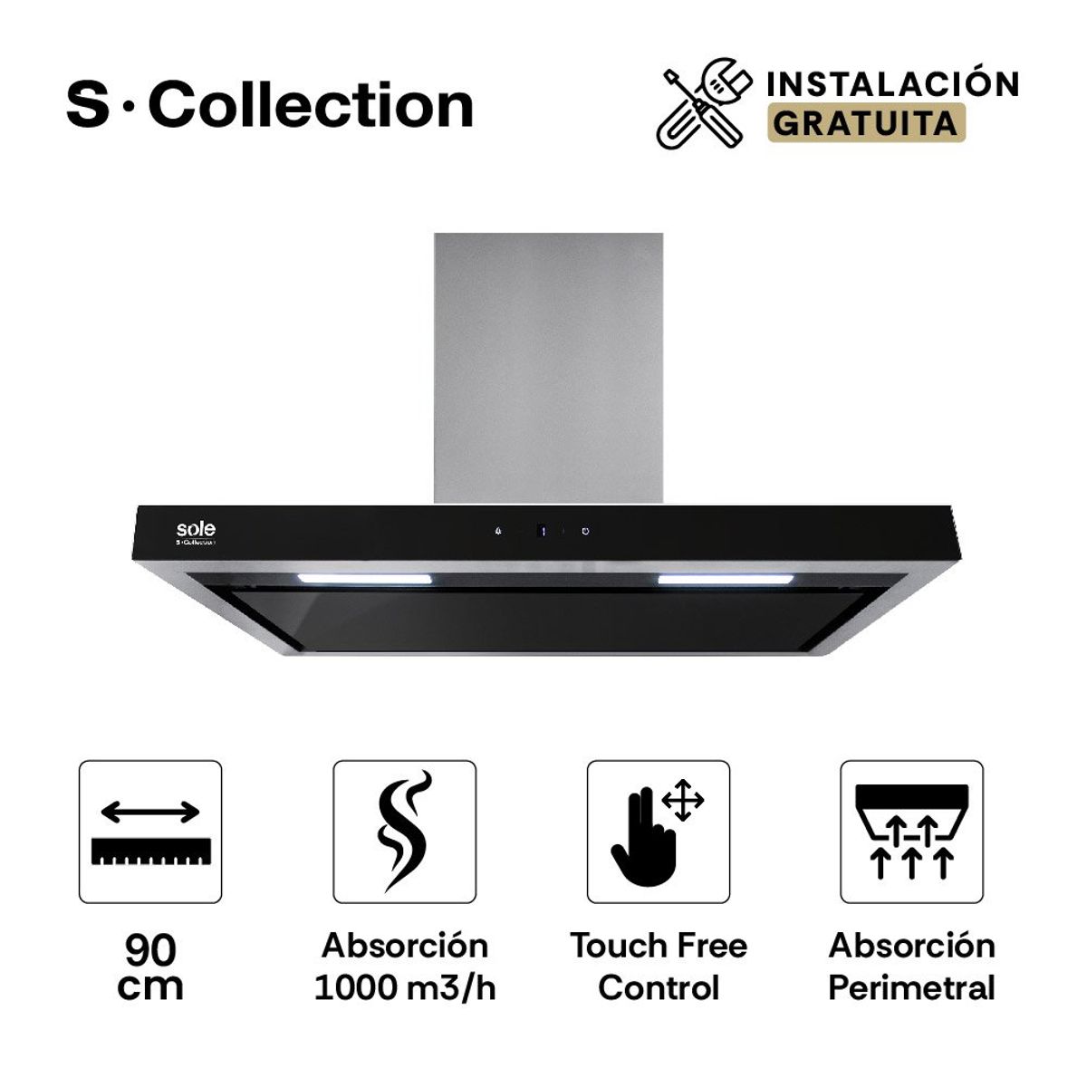 SOLE - Campana Decorativa Scollection Stilux 90Cm